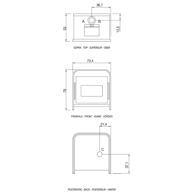 Stufa a pellet ventilata CADEL Frame UP 9,3 kW wi-fi