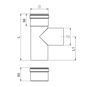 Raccordo a T FF pellet acciaio mm.1,2 Ø80 Apros