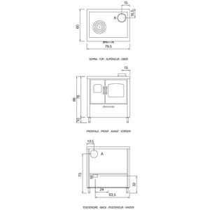 Cucina a legna Cadel Smart 80S Inox conto termico