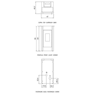 Stufa a pellet ventilata CADEL Sweet3 7 kW Wi-Fi