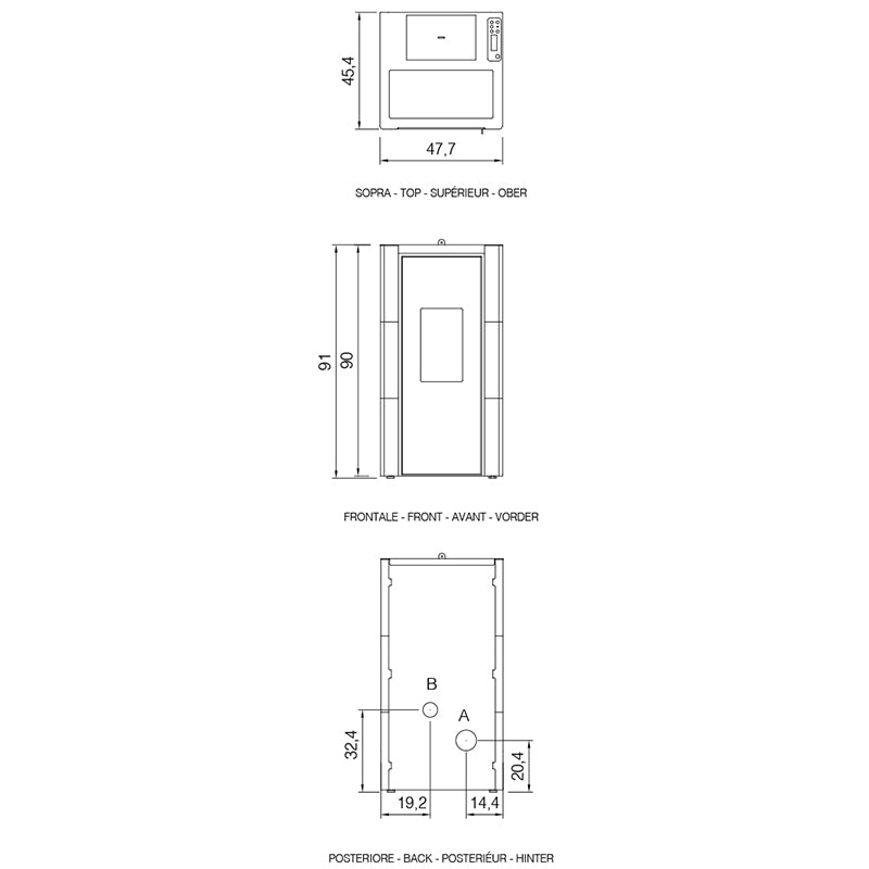 Stufa a pellet ventilata CADEL Cristal 7 kW UP! Wi-Fi