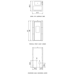 Stufa a pellet ventilata CADEL Cristal 7 kW Wi-Fi antracite PRONTA CONSEGNA