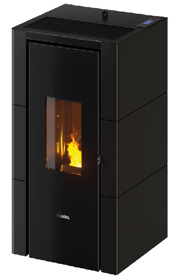 Stufa a pellet ventilata CADEL Cristal 7 kW Wi-Fi antracite Ultimo pezzo sala mostra