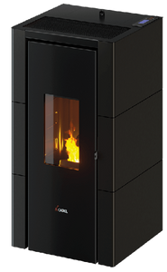 Stufa a pellet ventilata CADEL Cristal 7 kW Wi-Fi antracite Ultimo pezzo sala mostra