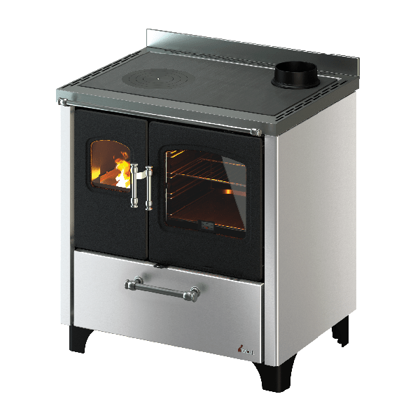 Cucina a legna Cadel Smart 80S Inox conto termico