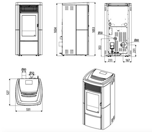 Termostufa a pellet MCZ Star Hydromatic Maestro 12 kW