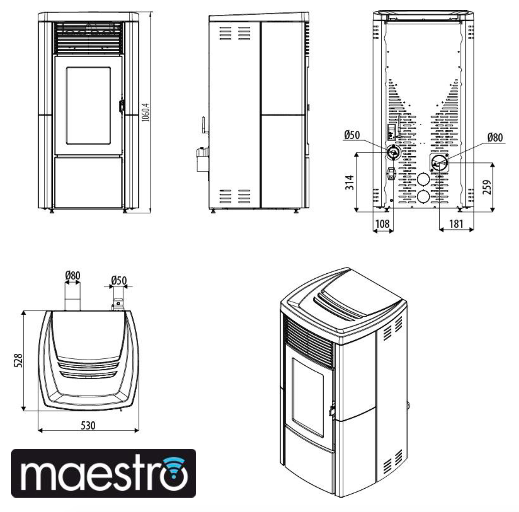 Stufa a pellet canalizzata MCZ Star Comfort Air Maestro 10 kW Stone