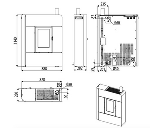 Stufa a pellet canalizzata MCZ Raam UP! Comfort Air 8 kW