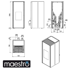 Stufa a pellet ventilata / canalizzata MCZ Klin Comfort Air 8 Maestro