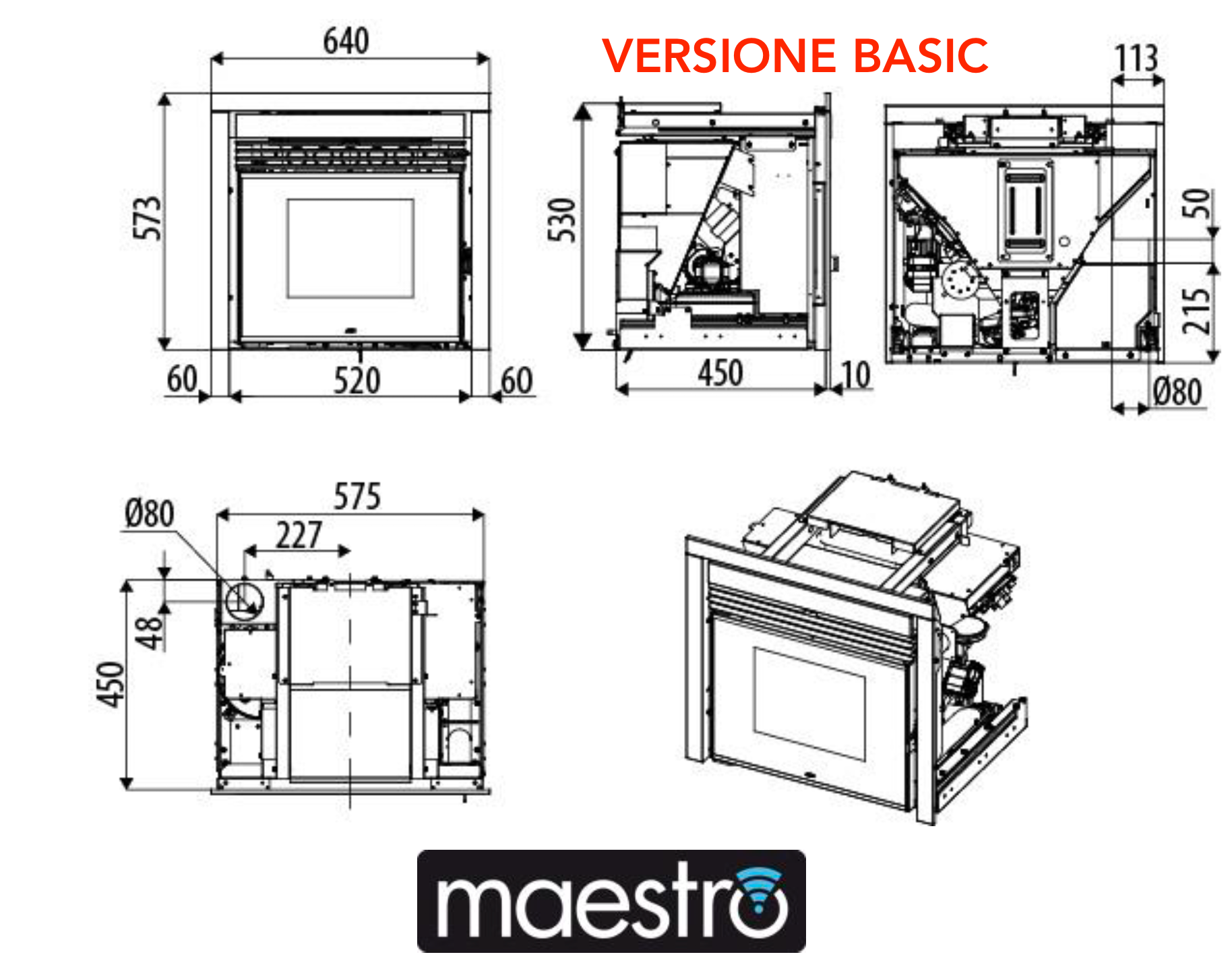 Inserto a pellet MCZ Boxtherm 60 Maestro