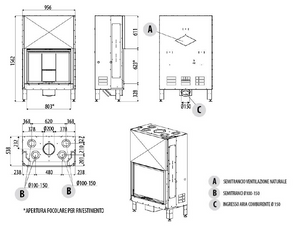 Camino monoblocco a legna MCZ Plasma 85 Q wood