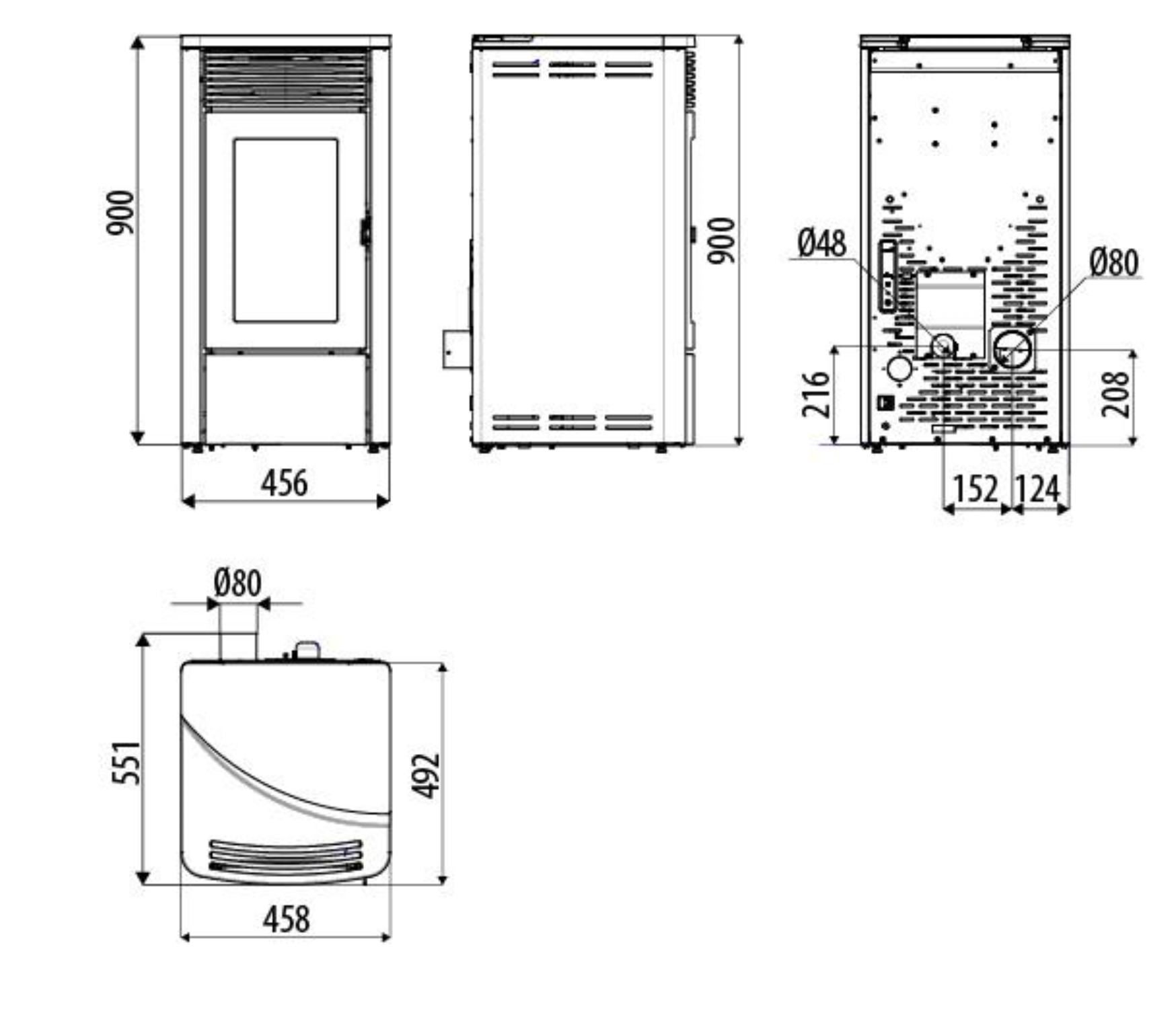 Stufa a pellet ventilata MCZ Tecla Air 6 kW Maestro