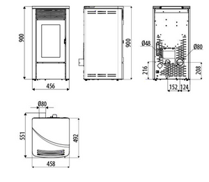 Stufa a pellet ventilata MCZ Tecla Air 6 kW Maestro