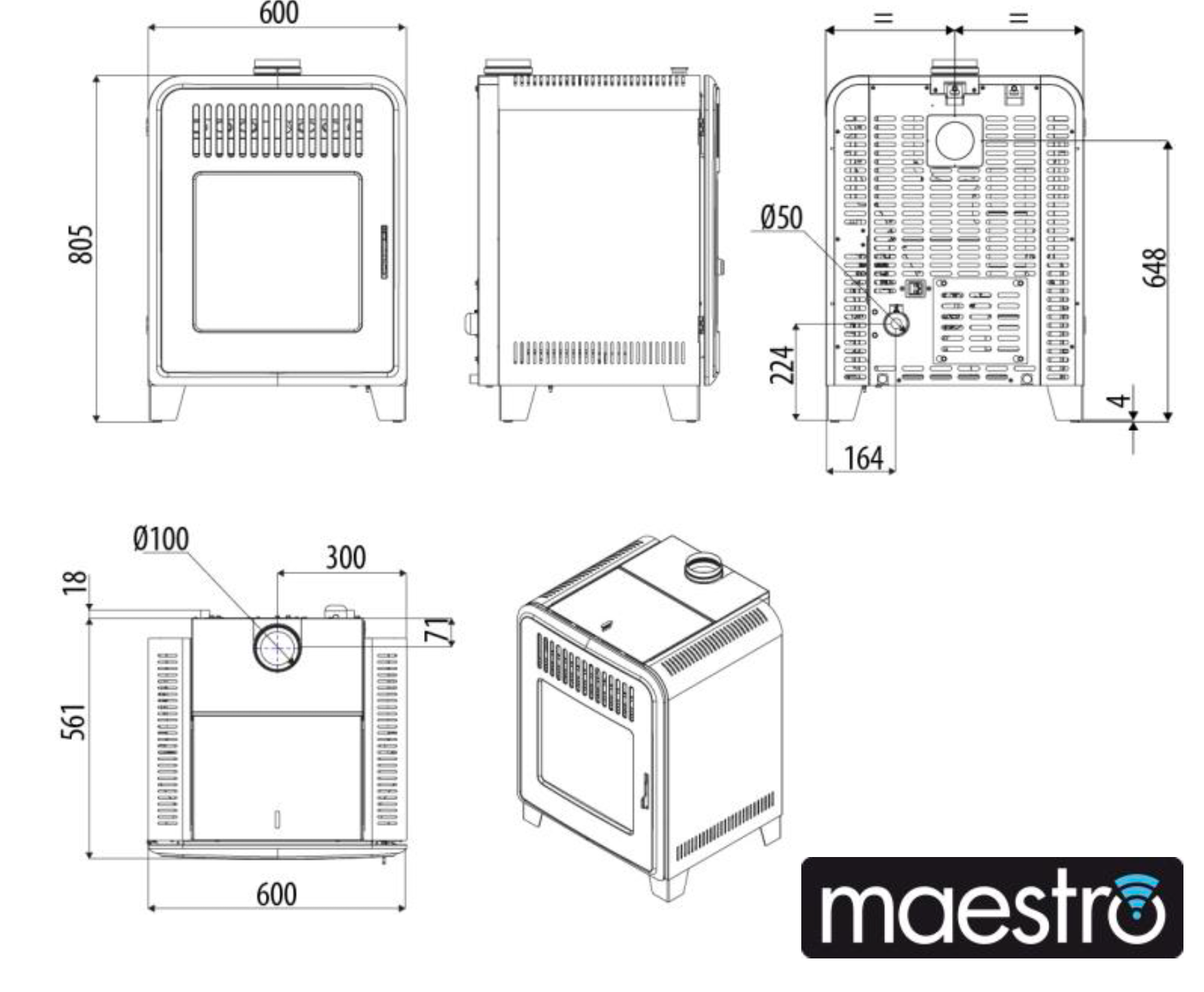 Stufa a pellet ventilata MCZ CUTE Air 8 Maestro+