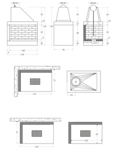 Camino angolare prefabbricato in cemento Marsicamin DS110REF