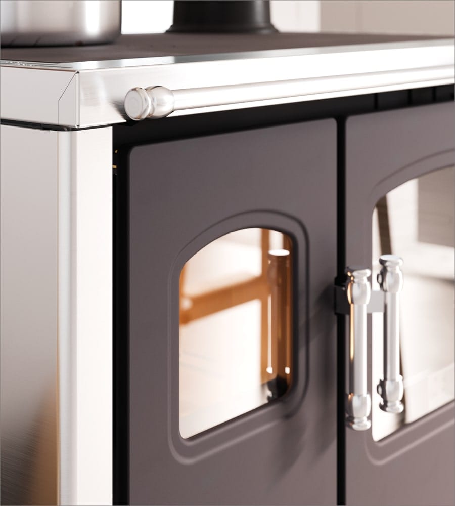 Cucina a legna Cadel Smart 80S Inox conto termico