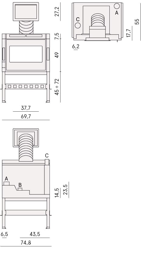 Inserto a pellet Cadel Zefiro 9,3kW