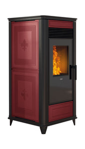 Termostufa a pellet KLOVER THERMOCLASS bordeaux OFFERTA ULTIMO PEZZO