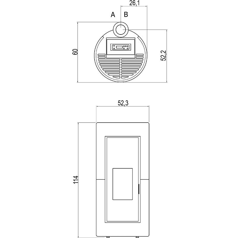 Stufa a pellet ventilata CADEL Shell UP 9,1 kW wi-fi